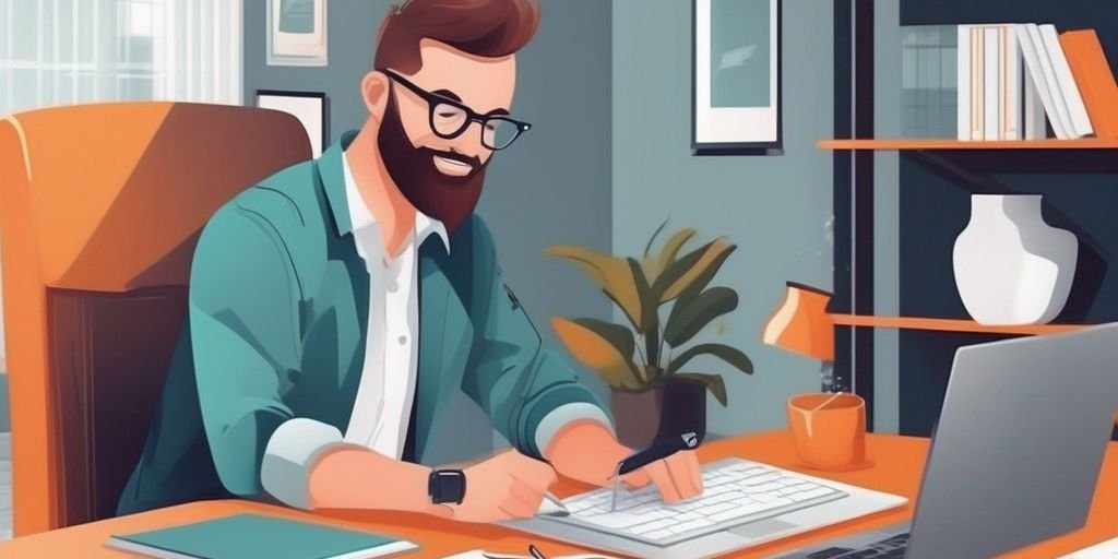 Boost Your Website's Traffic with Professional SEO Copywriting Services 1 SEO copywriting services concept with professional working on computer in office setting