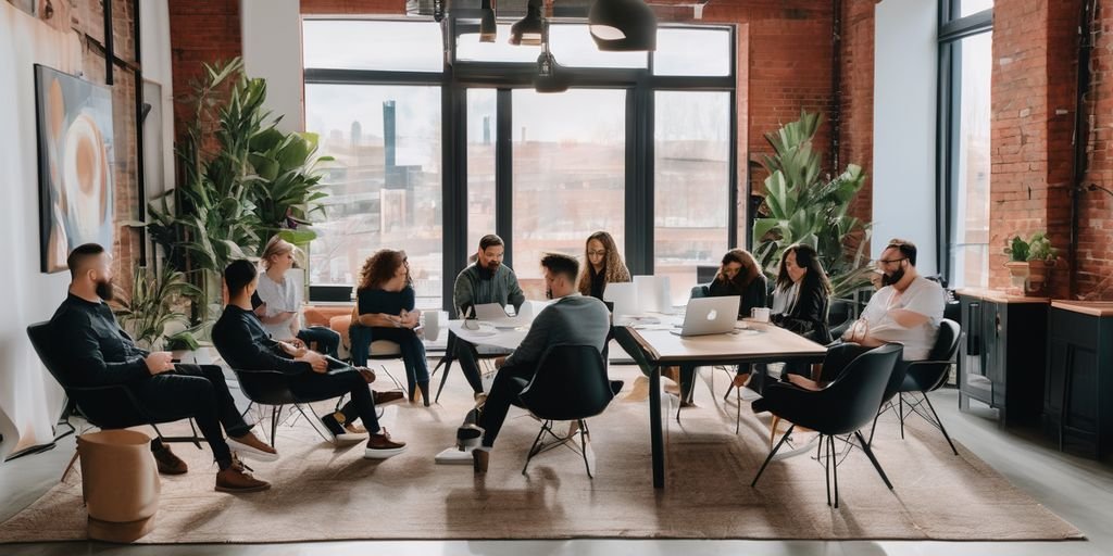 Choosing the Right Shopify SEO Agency for Your Business 1 Shopify SEO agency team meeting in modern office