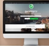 fast loading website on computer screen with Shopify logo