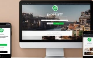 fast loading website on computer screen with Shopify logo