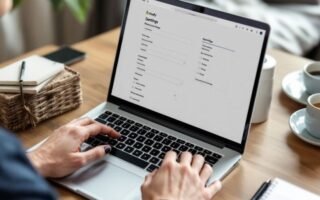 Person managing Shopify settings on a laptop.