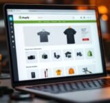 Shopify store interface with maintenance tools on a desk.