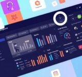 Illustration of an online store management dashboard.