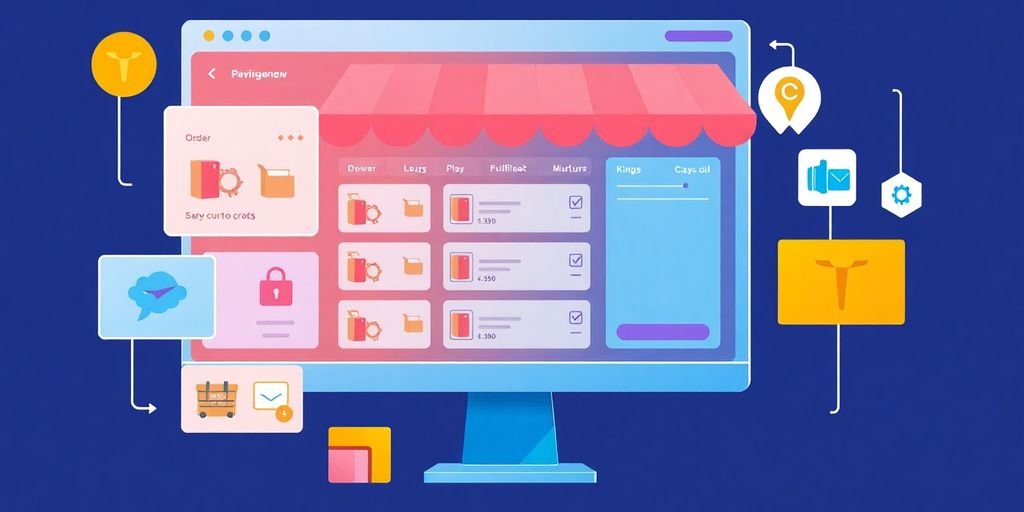 Shopify Unveils Enhanced Order Management and Fulfillment Features 1 Illustration of enhanced order management features for online shopping.
