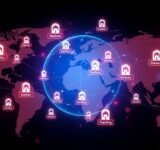 Interconnected store locations on a digital map.