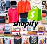Shopify logo with product bundles.